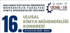 16. Ulusal Kimya Mühendisliği Kongresi (9-12 Eylül 2025)